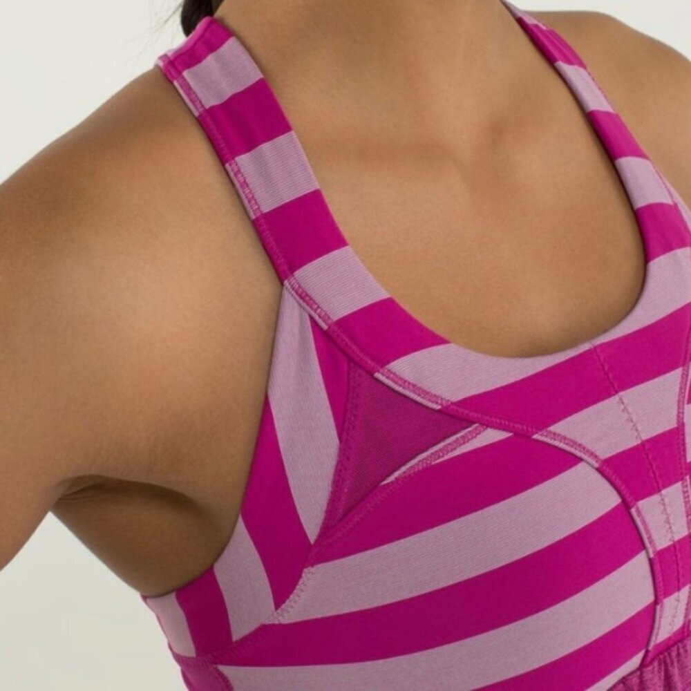 Lululemon 2-In-Run TankHeathered Raspberry / Micro Macro Stripe Raspberry - Picture 7 of 12